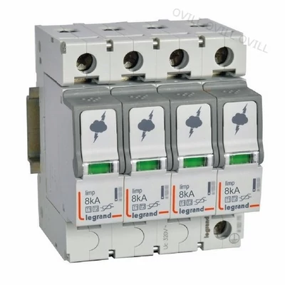 T1+T2 (B+C) túlfeszültség levezető, 4 pólus