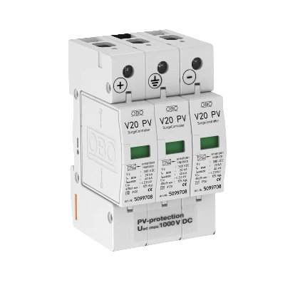 OBO Túlfeszültség levezető T2 1000V DC, napelemes rendszerekhez 5094608