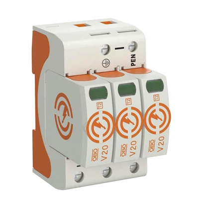 OBO Túlfeszültség levezető, T2, 3P, 40 kA 5095163