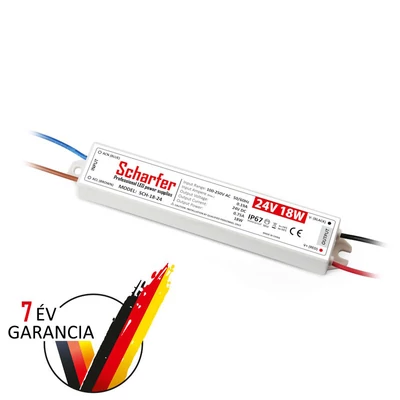 Scharfer vízálló tápegység 24VDC, 18W, IP67, SCH-18-24 Scharfer vízálló tápegység 24VDC, 18W, IP67, SCH-18-24