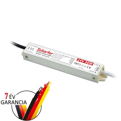 Scharfer vízálló tápegység 24VDC, 30W, IP67, SCH-30-24 Scharfer vízálló tápegység 24VDC, 30W, IP67, SCH-30-24