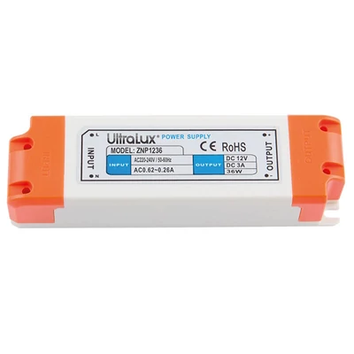 Ultralux tápegység 12V DC, 36W, 3A, ZNP1236 Ultralux tápegység 12V DC, 36W, 3A, ZNP1236