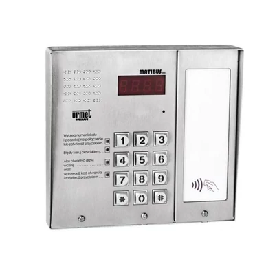 Urmet Matibus-SE kaputábla esővédő, kódzár, RFID, infomodul, digitális, 2 vezeték, 1-100 lakásig, 1052/101D-RF Urmet Matibus-SE kaputábla esővédő, kódzár, RFID, infomodul, digitális, 2 vezeték, 1-100 lakásig, 1052/101D-RF