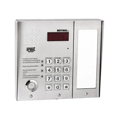 Urmet Matibus-SE kaputábla esővédő, kódzár, dallas olvasó, infomodul, digitális, 2 vezeték, 1-100 lakásig, 1052/106D