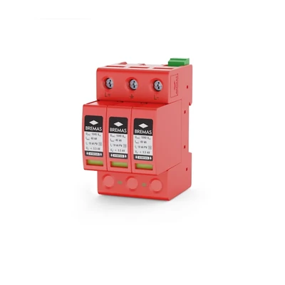 Bremas DC túlfeszültség-levezető napelemhez | 1500V DC | T2 | 40kA | DIN-sínes | távjelzős