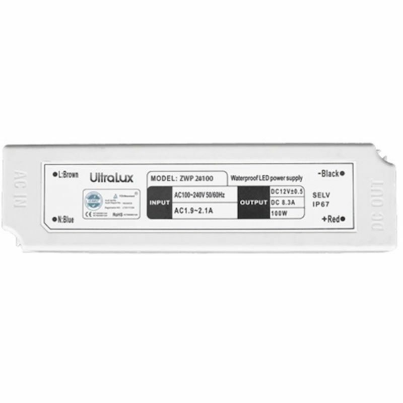 Ultralux vízálló tápegység 24V DC, 100W, 4,16A, IP67, ZWP24100