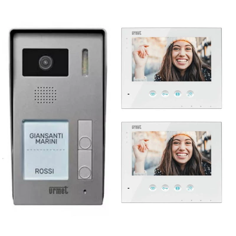 Urmet kétlakásos videó kaputelefon szett, 7&quot;-os beltéri lakáskészülékkel, 2 vezeték 1730-502