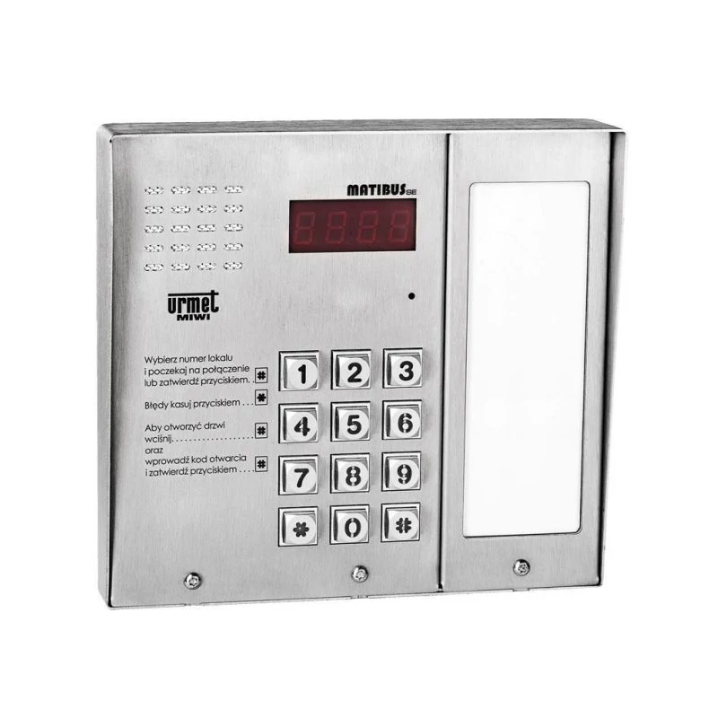 Urmet Matibus-SE kaputábla esővédő, kódzár, infomodul, digitális, 2 vezeték, 1-100 lakásig, 1052/101D